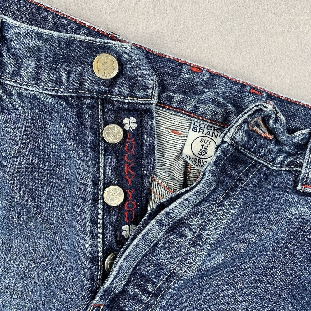 Lucky Brand Jeans Women 14/32 Blue Low Rise Bootleg Button Fly 159 Made in USA - Picture 10 of 10
